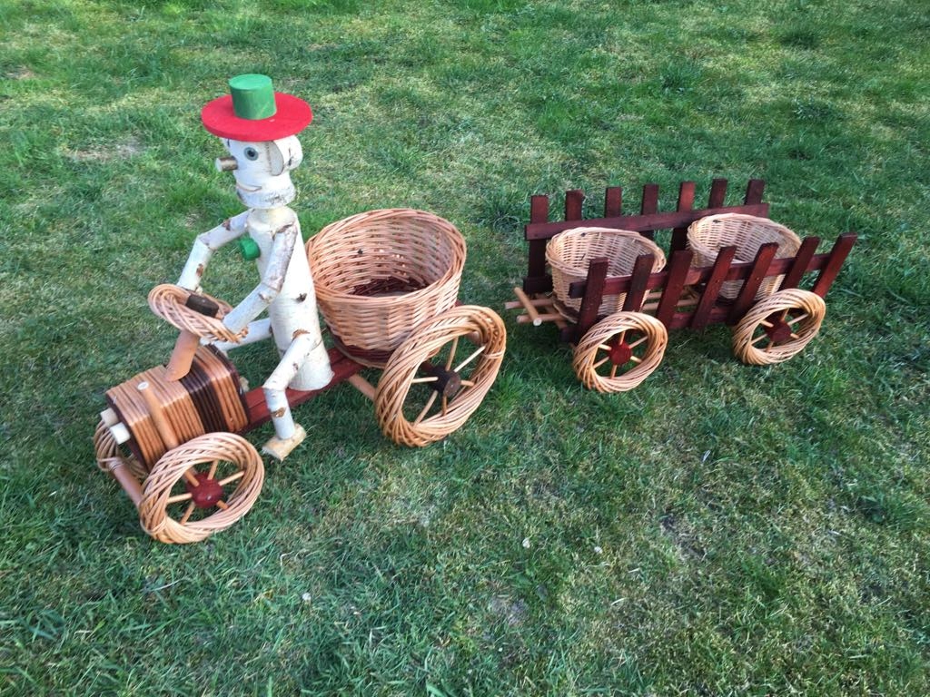 Ozdoba Ogrodowa Traktor z przyczepą Wiklinowy Producent Dom-Wik