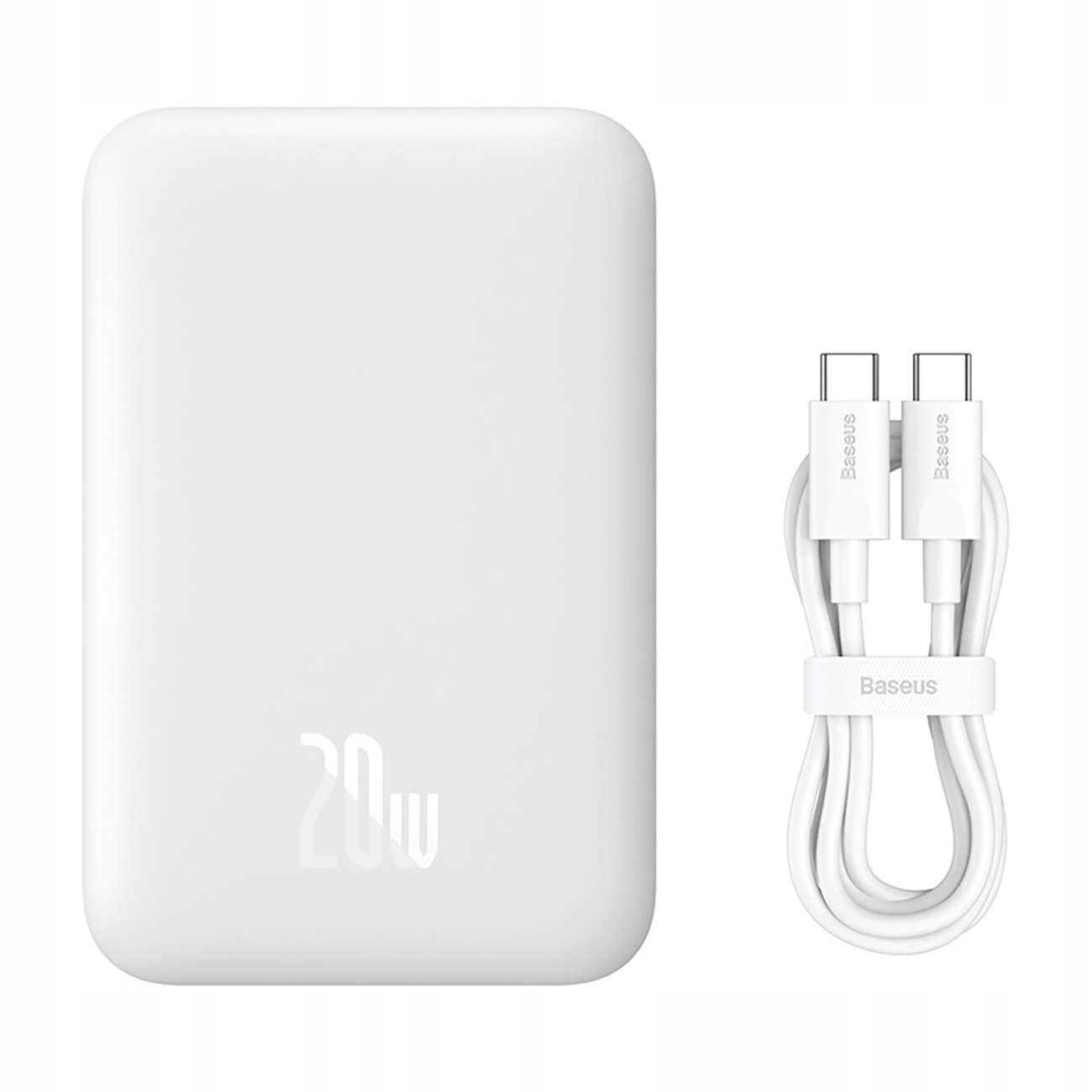 Powerbanka 6000 mAh Magnetic Mini Air 20W s kabelem Usb-c bílá