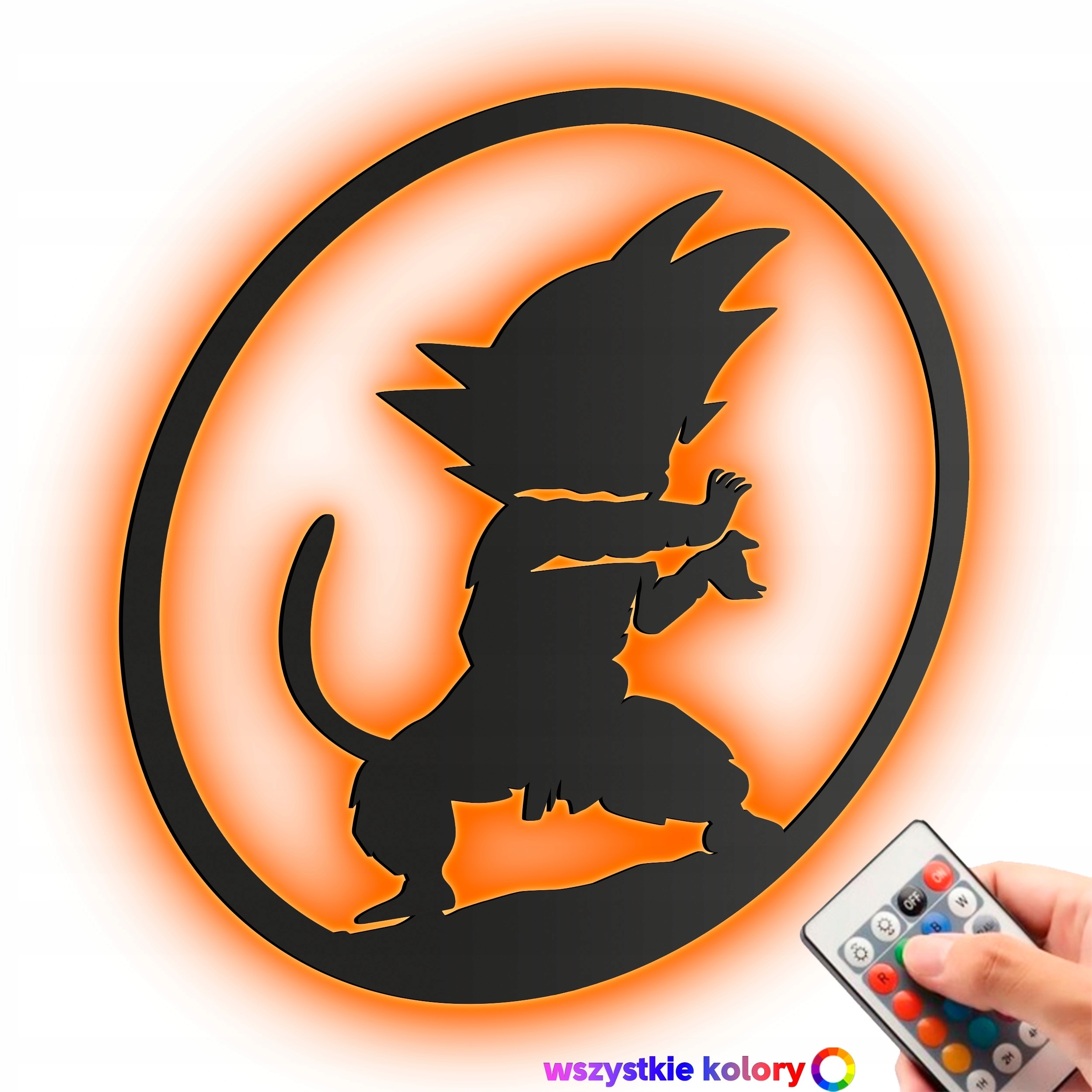 Dřevěný 3D obraz Anime Dragonball Chibi Goku Nástěnná Noční Lampa Led