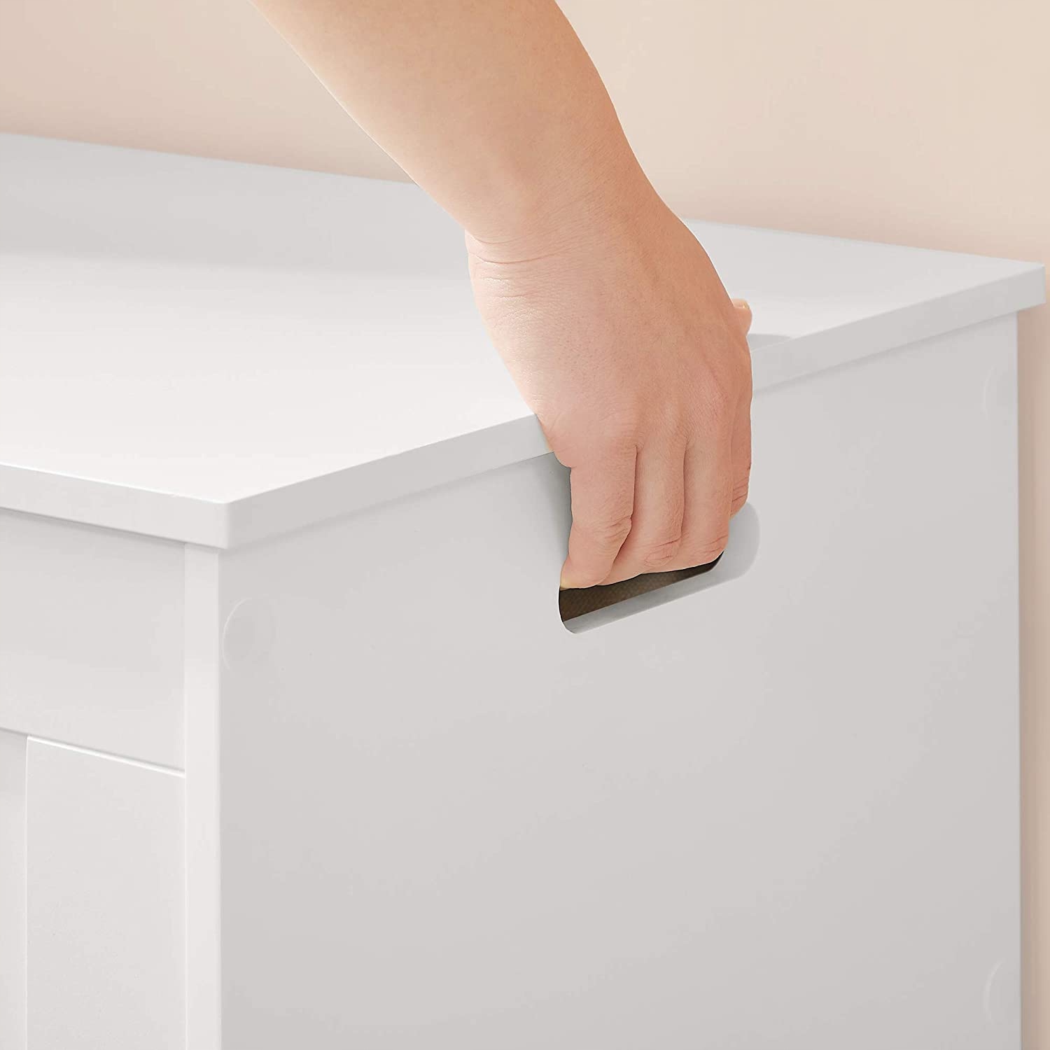 SKRZYNIA SIEDZISKO PUDŁO MDF WIELOFUNKCYJNA BIAŁA Kolor mebla biały