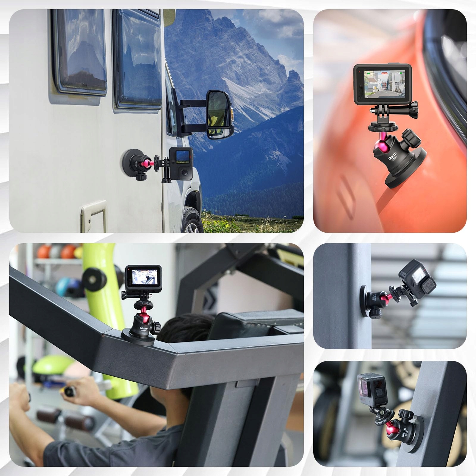 ULANZI Magnetyczny Uchwyt Do GoPro Z Obrotową Głowicą 360 Stopni — miniatura 5