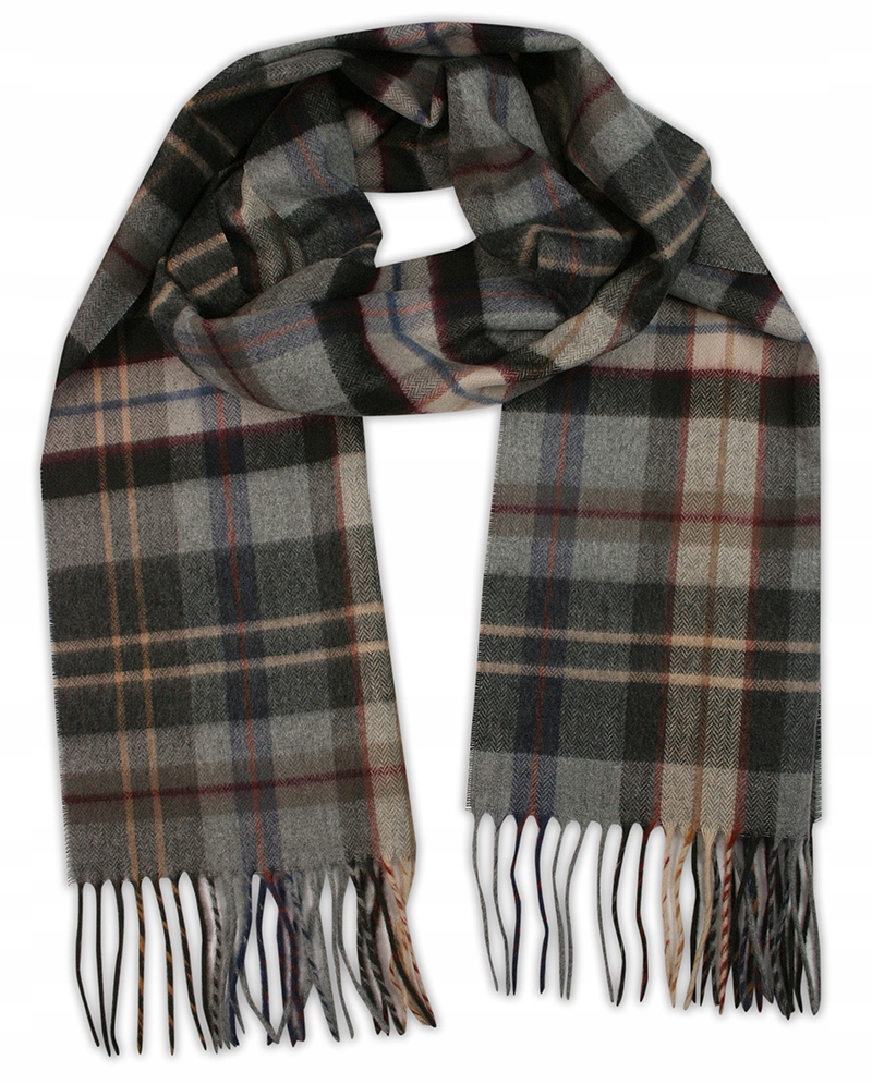 

Szaro-Beżowy Szalik w Kratkę V.Fraas-Cashmink