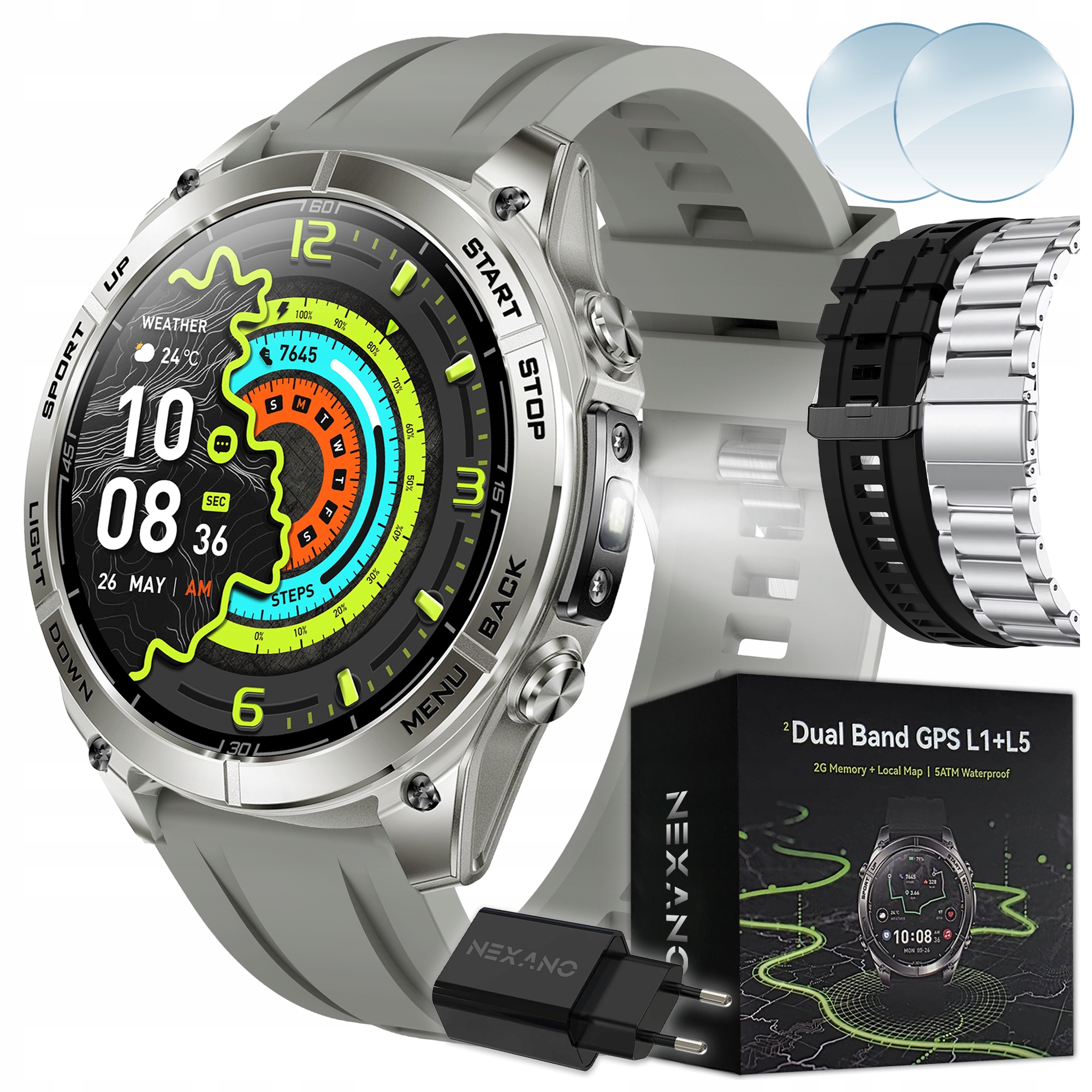Smartwatch Pánske Hodinky Gps Dual Mapy Vodotesné 5ATM Asistent Ai Amoled