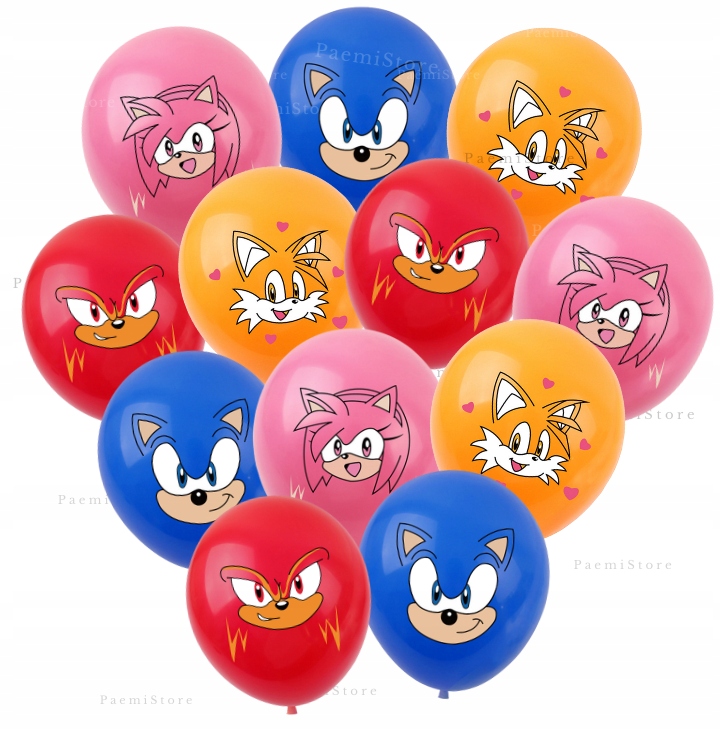 SONIC BALONY TOPPER TOPPERY OBRUS URODZINY TAILS KNUCKLES SHADOW ZESTAW Okazje urodziny