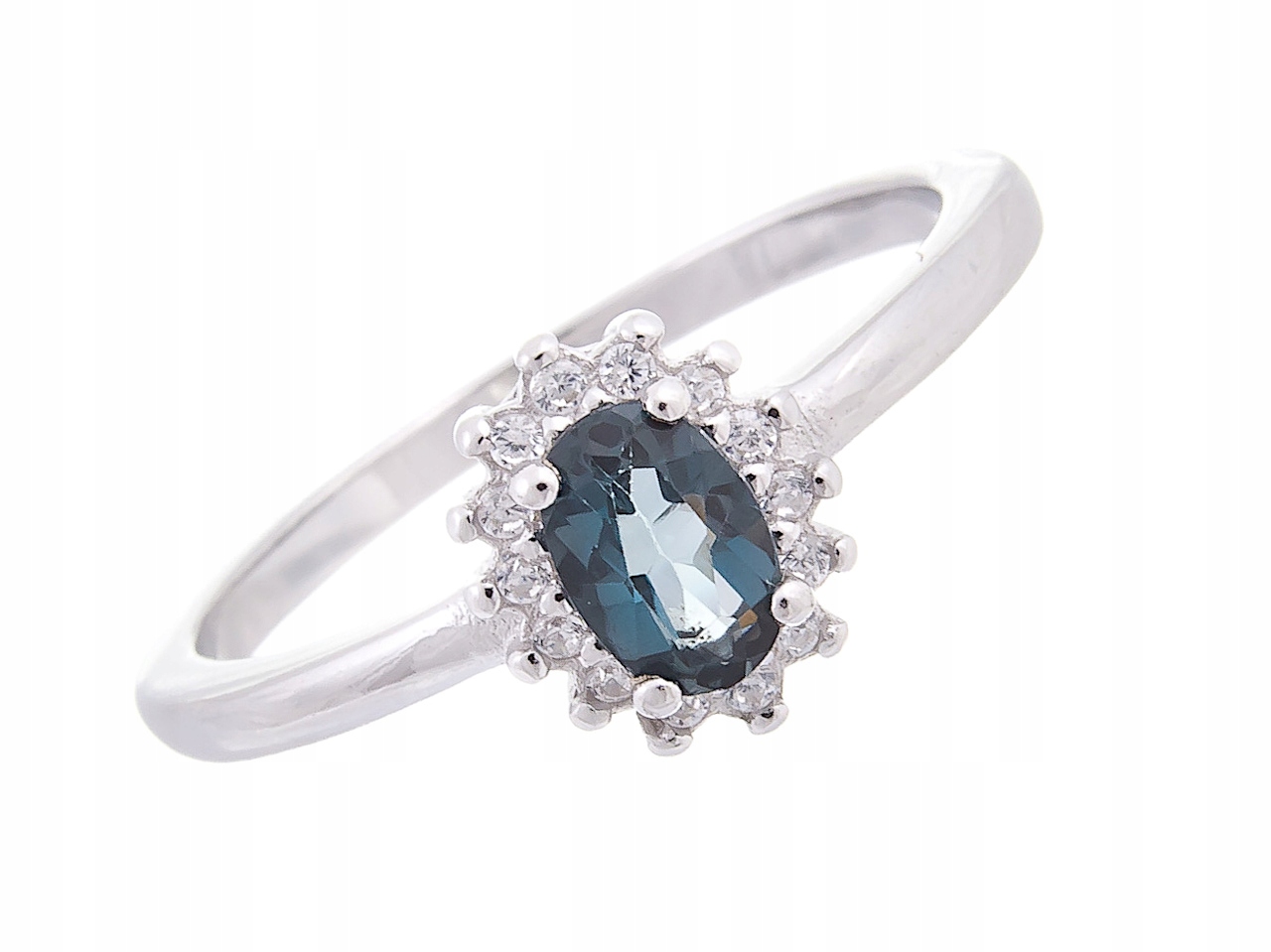 Stříbrný Prstýnek Prsten VEL.23 London Topaz Přírodní Dárek