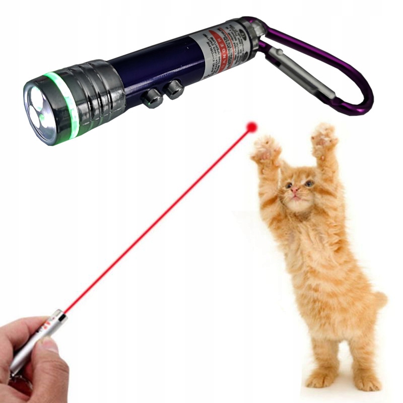 

Laser Wskaźnik Laserowy Latarka Zabawka Kota 3W1