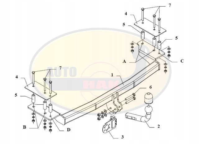 HAK HOLOWNICZY + 7 PIN FORD ESCORT 1986-1990 Producent Auto-hak