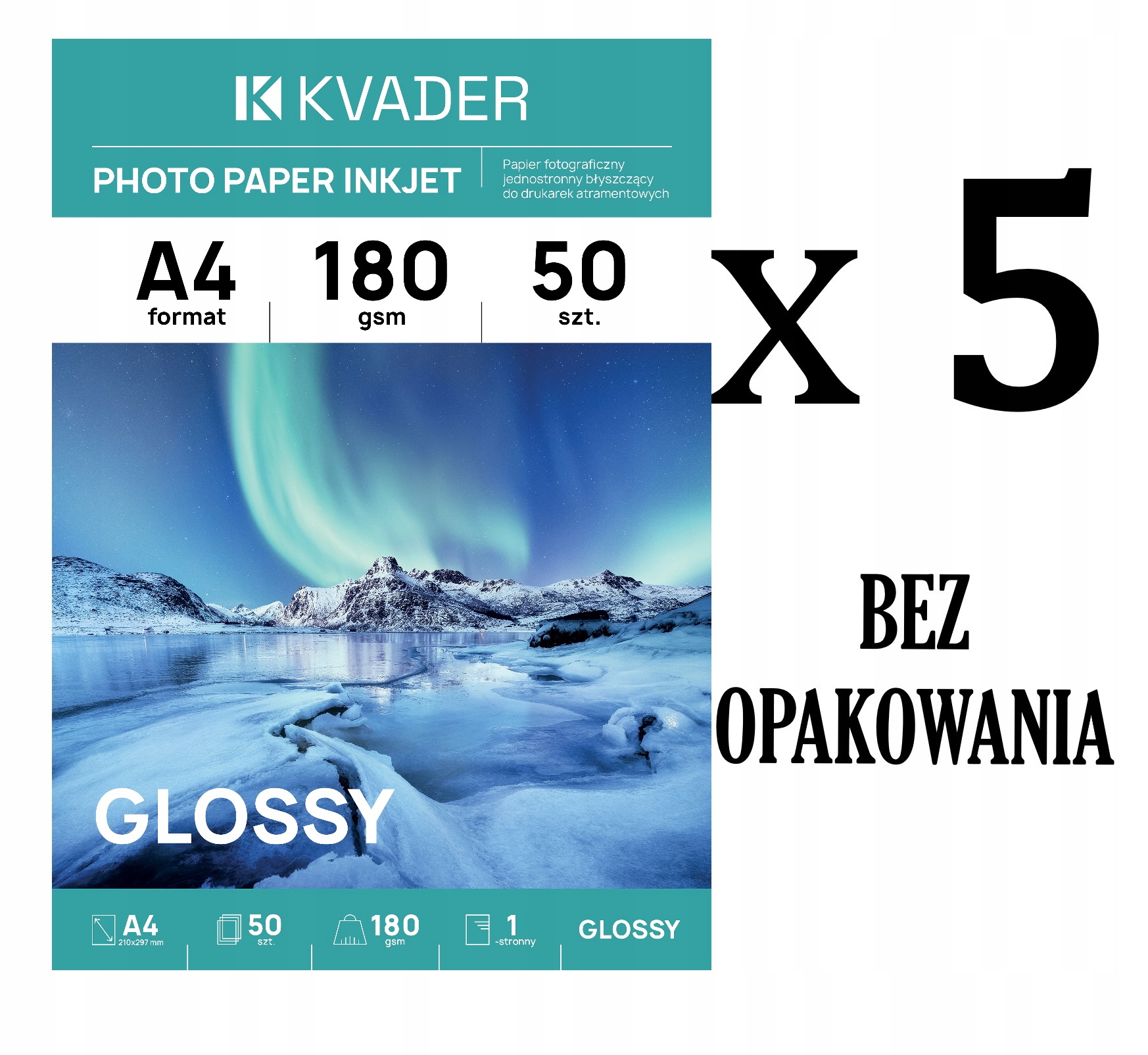 250 Listů Foto Papíru A4 180g Lesklý Pro Inkoustový Tisk