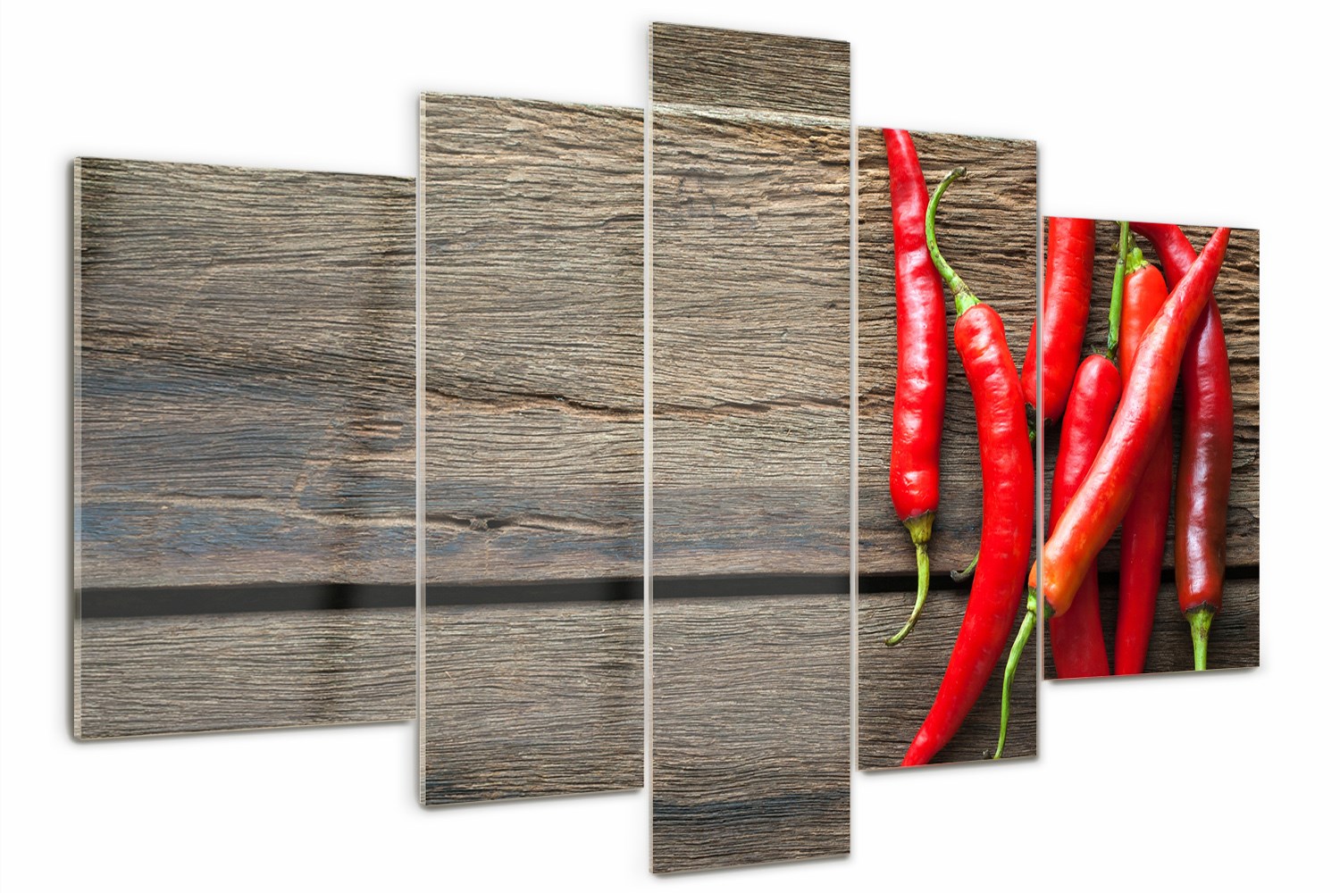 Sklenený obraz Triptych na stenu Papriky chilli