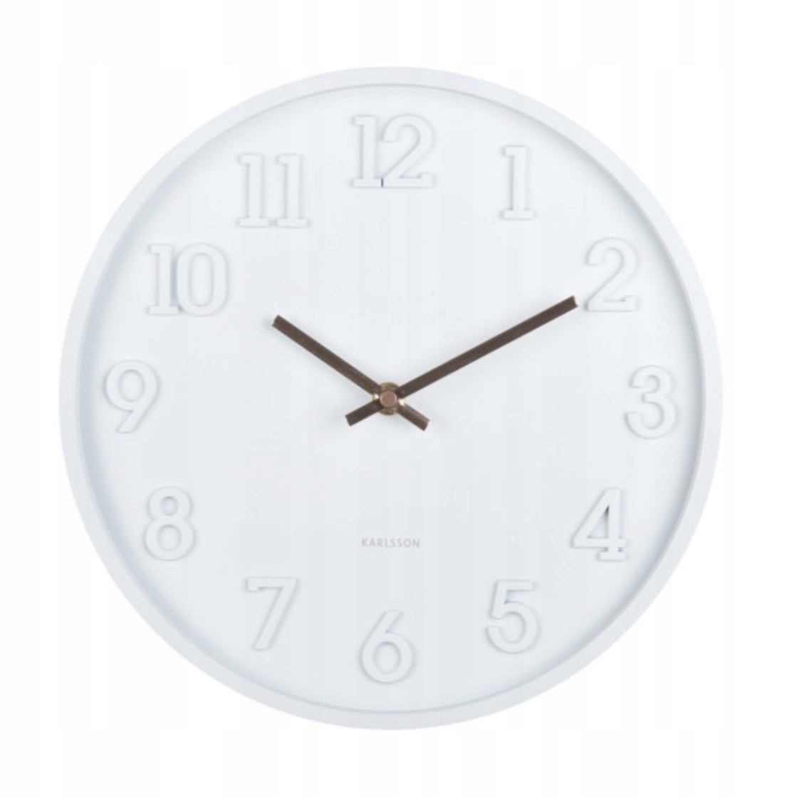 Nástěnné hodiny bílé tiché na zeď do obývacího pokoje, kuchyně, moderní Calma