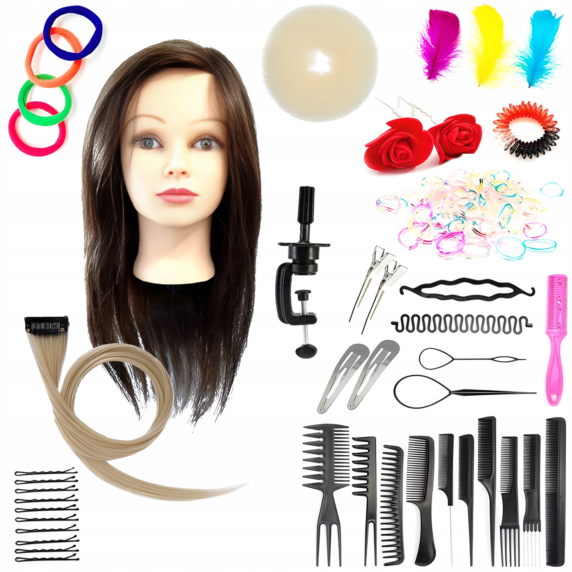 Hlava kadeřnické tréninkové hlavy pro česání 65