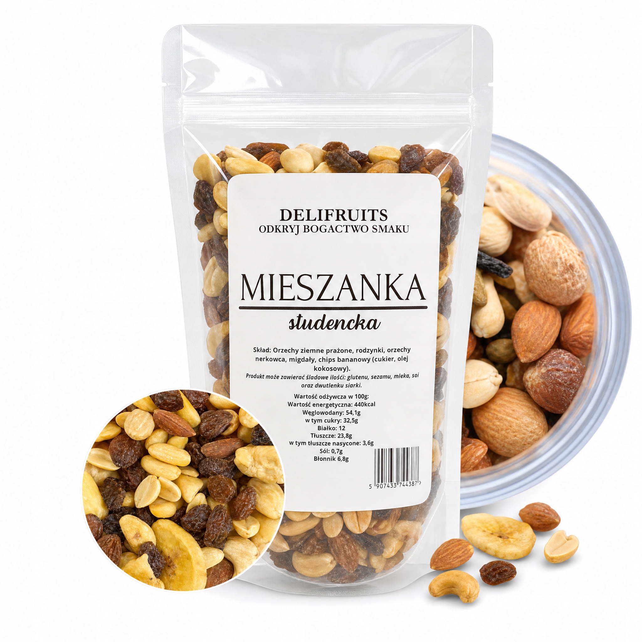 Studentská Směs 2,5 Kg (2500 G) Delifruits Hodně Ořechů Vysoká Kvalita