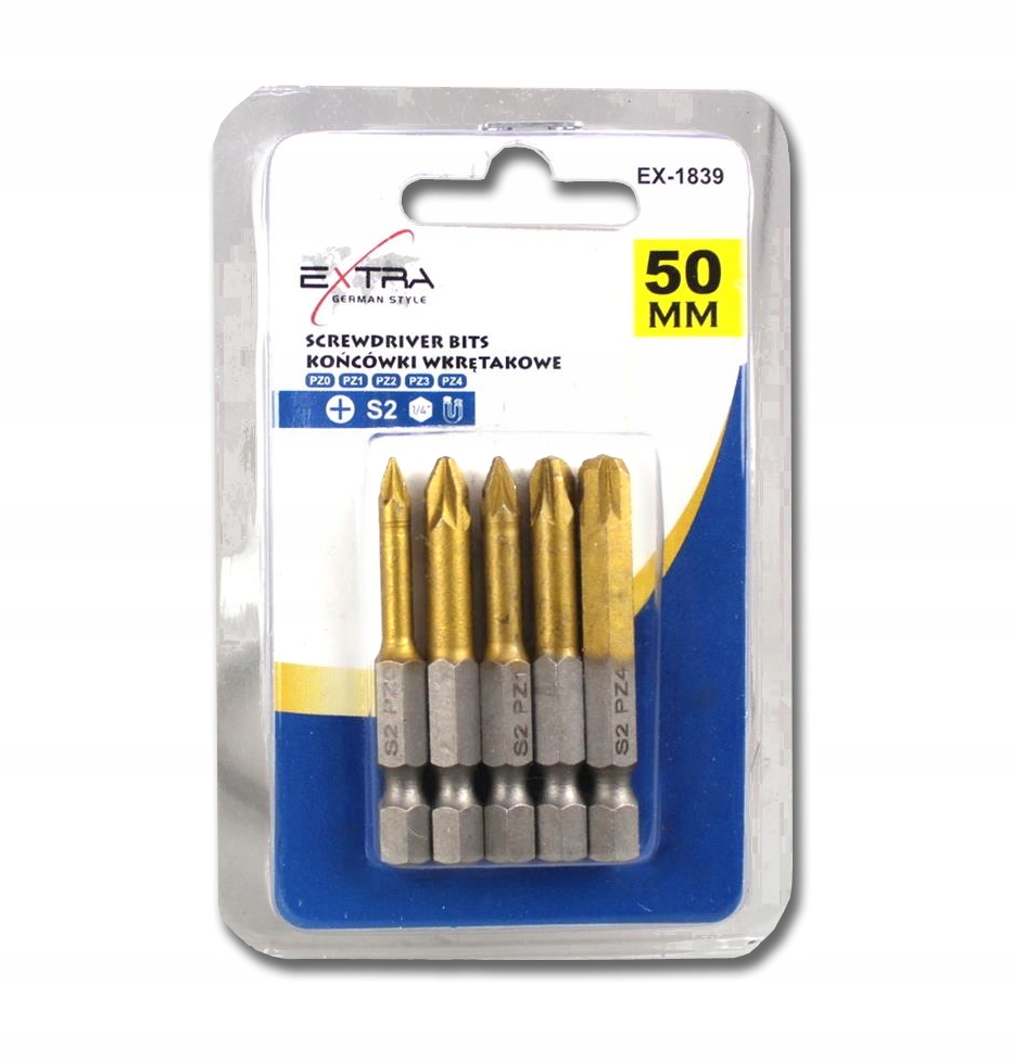 

Końcówki wkrętakowe, bity 50 mm zestaw 5 szt