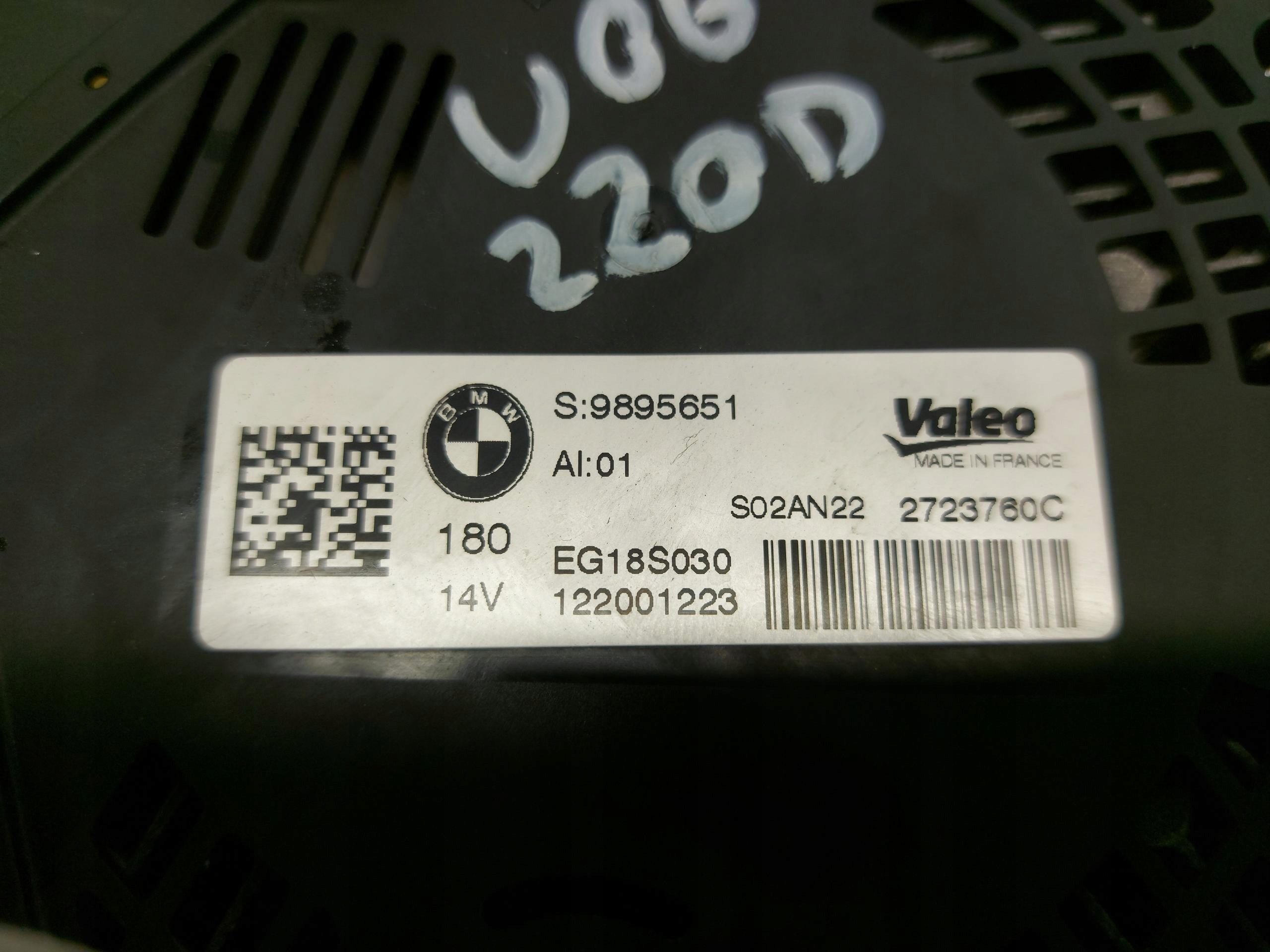 BMW U06 220d alternator 9895651