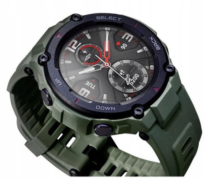 Умные часы Amazfit T-Rex AMOLED GPS + ГЛОНАСС Водонепроницаемость 5ATM Армейский зеленый Модель T-Rex
