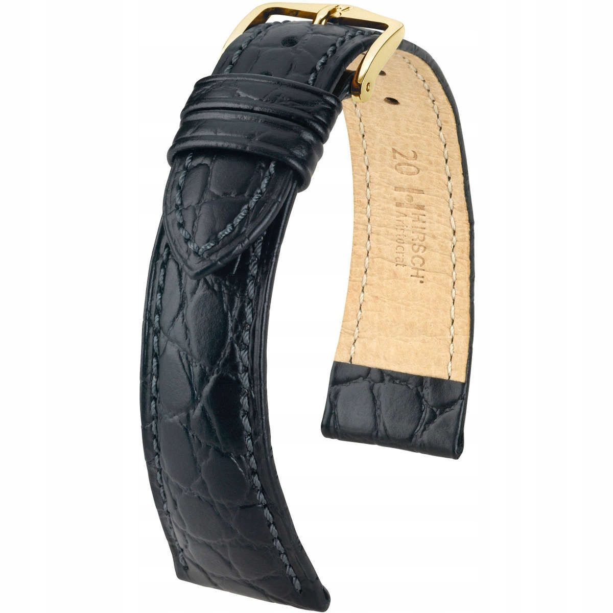 Černý kožený opasek 16 mm Hirsch Aristocrat