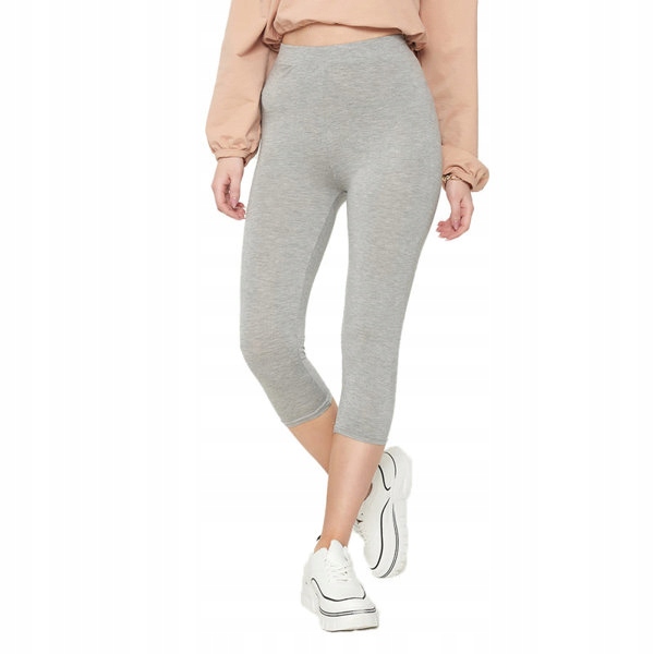 

XY7154 Szare Damskie Legginsy 3/4 S/m - 37