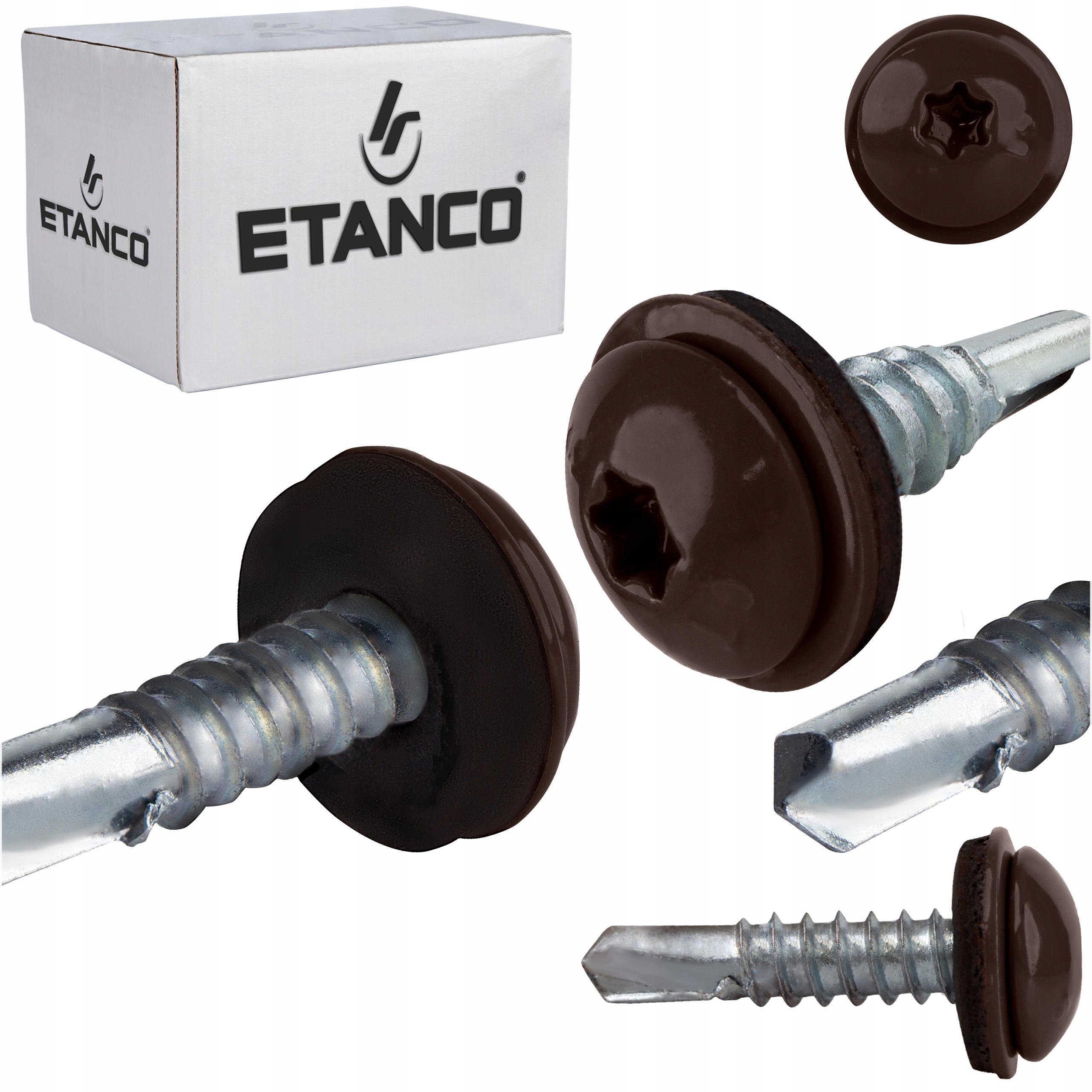 Wkręty do metalu Torx 5mm 5,5x25 mm Ral 8017 250 szt. Etanco GT5 Ph Z14