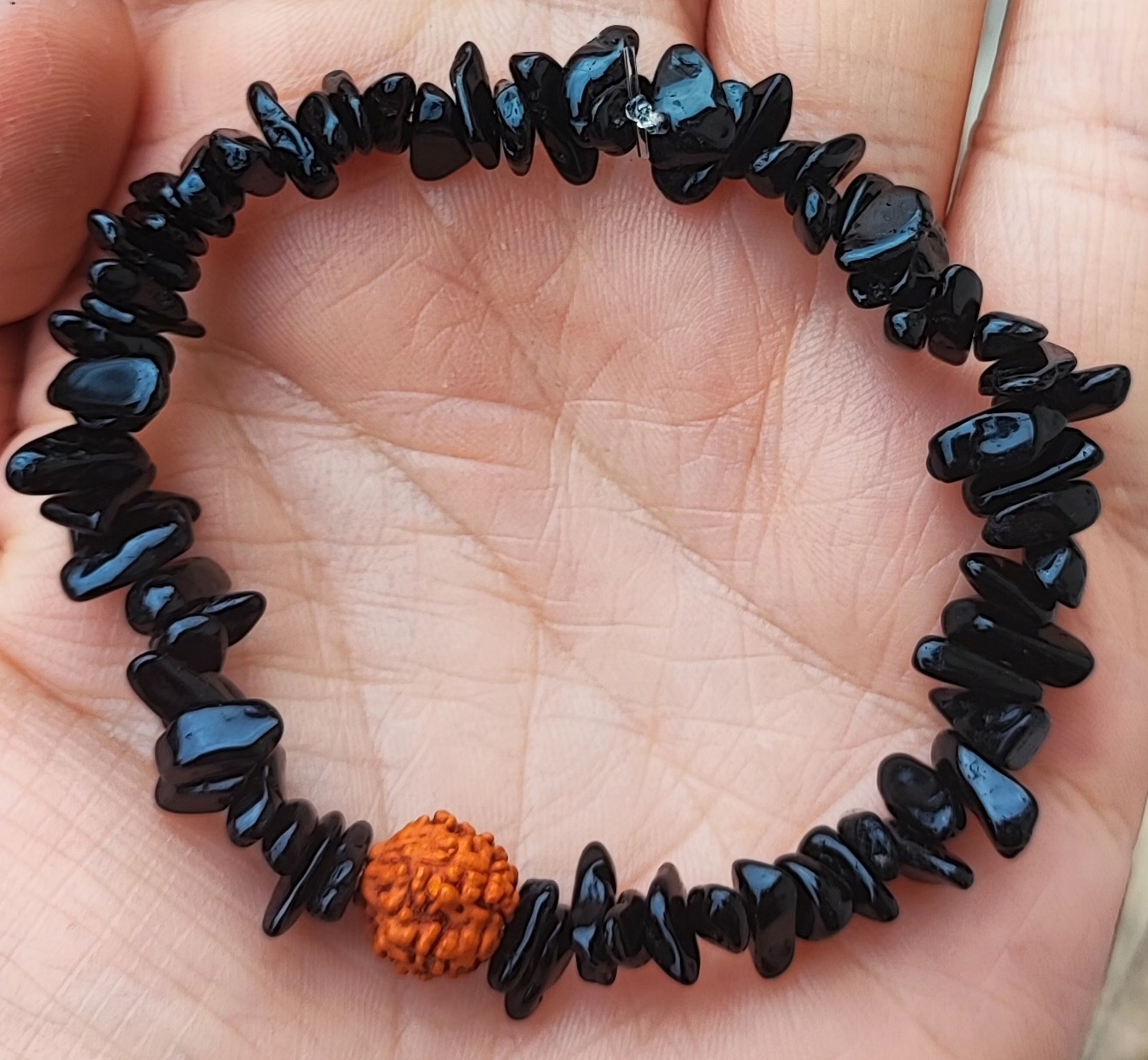 

Turmalin Czarny Naturalny, Rudraksha Bransoletka