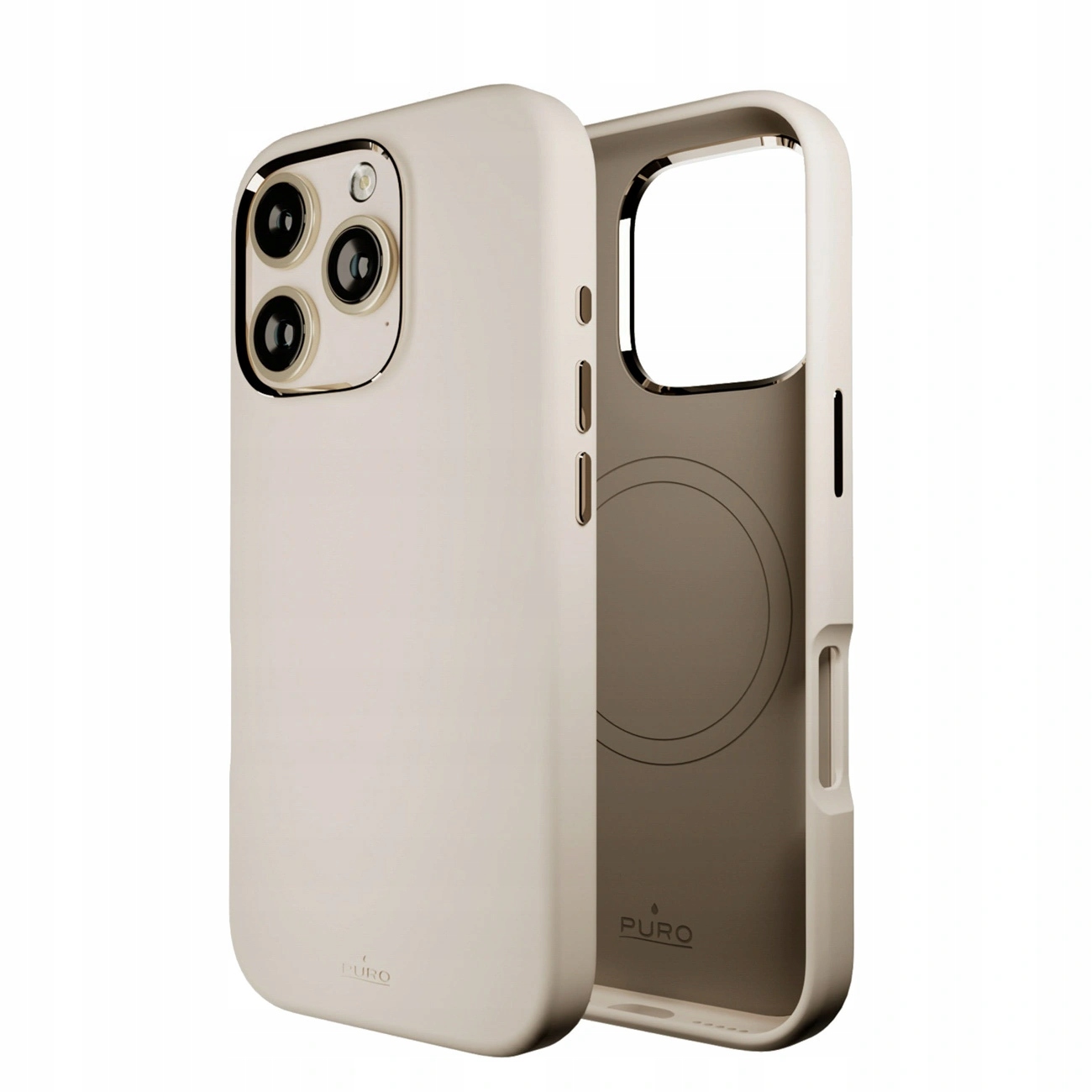 Pouzdro Puro Icon Mag Pro MagSafe pro iPhone 16 Pro béžové
