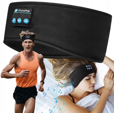 OPASKA SPORTOWA NA GŁOWĘ OCZY DO SPANIA BIEGANIA GŁOŚNIK BLUETOOTH TRENING