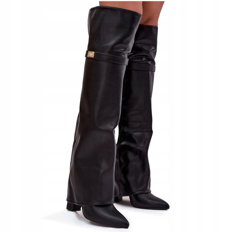 Dámské Kozačky S Vyztuženým Svrškem Svršek Sloupek Zateplené Černé 39