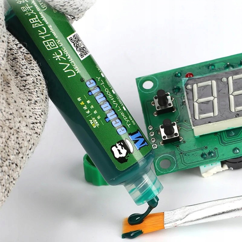 SOLDERMASKA do płytek drukowanych MECHANIC UV UVH900-LY ZIELONA 10g Kod producenta LVH900-LY