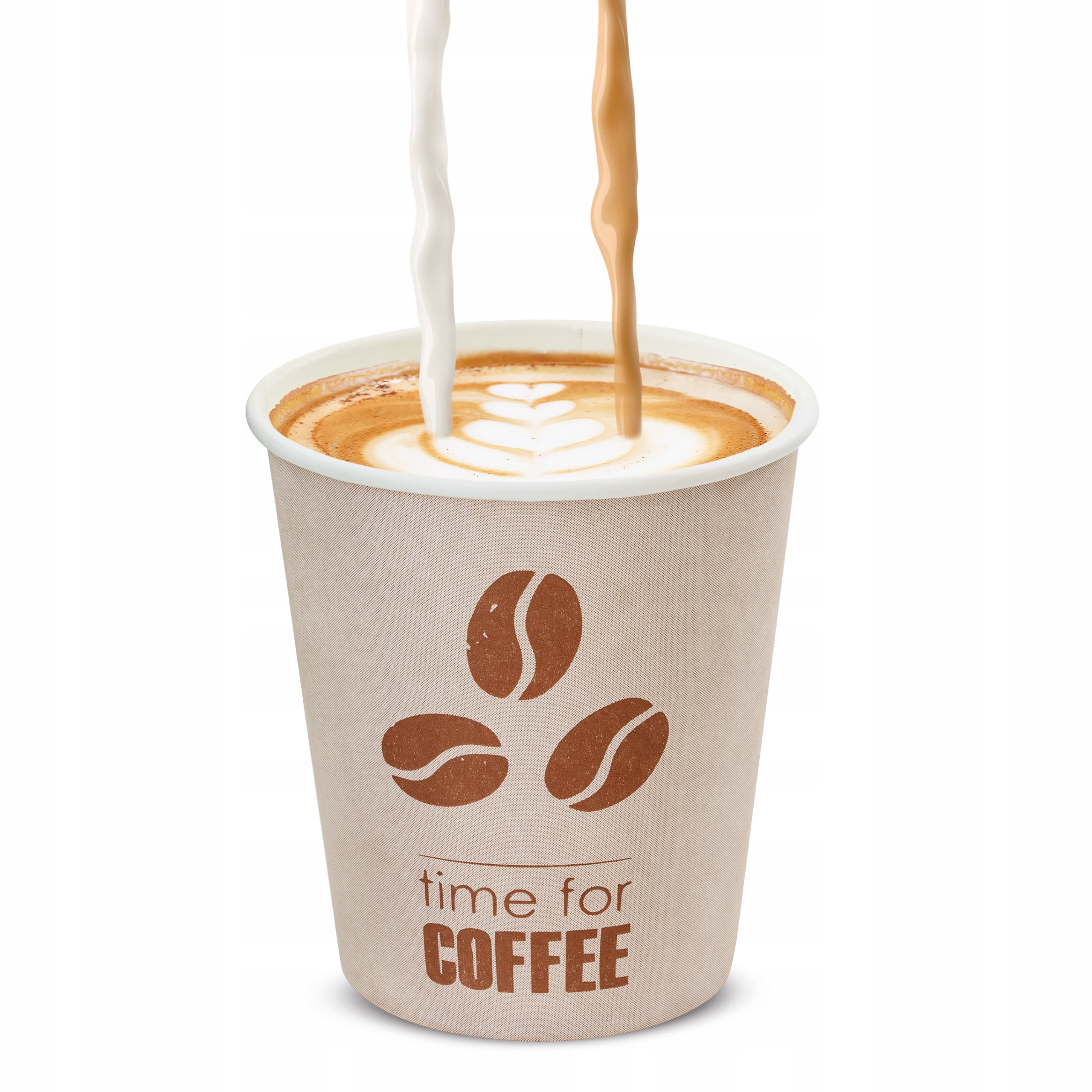 x100 KUBKI PAPIEROWE do KAWY HERBATY 4 wzory Materiał papier