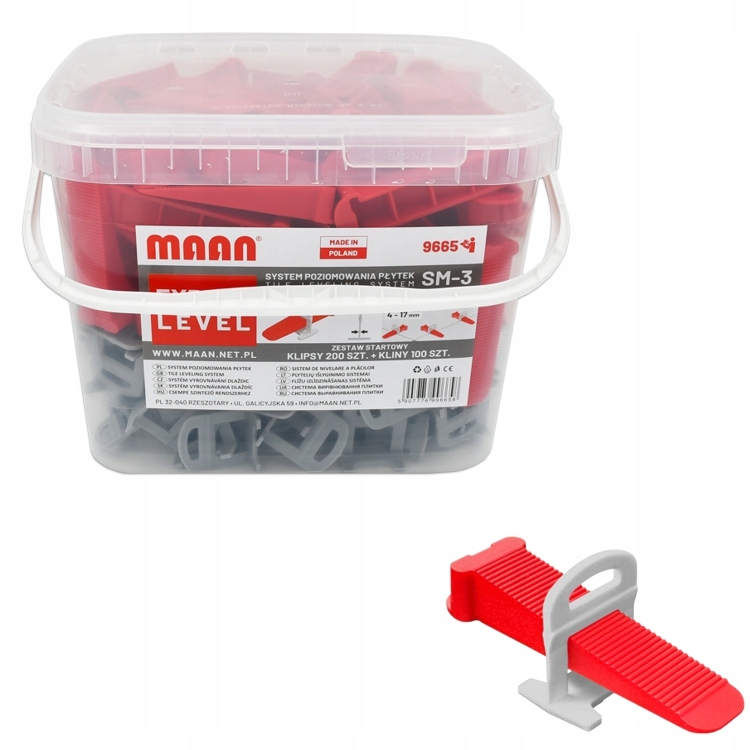 Sada pro pokládku dlaždic 4 – 17 mm klipy 2 mm 200 ks klínky 100 ks