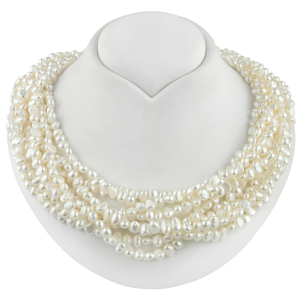 Náhrdelník Z Pravých Bílých Perel Typu Baroko