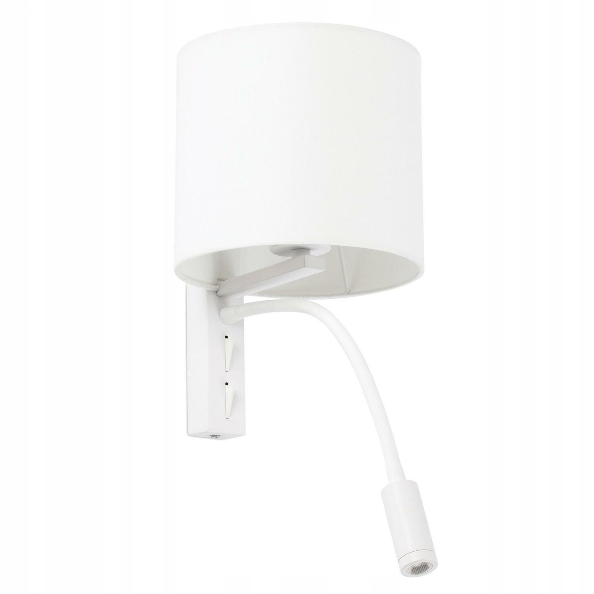 Nástenná lampa Faro Tira biela s čítacou Led lampičkou, E27, moderný design