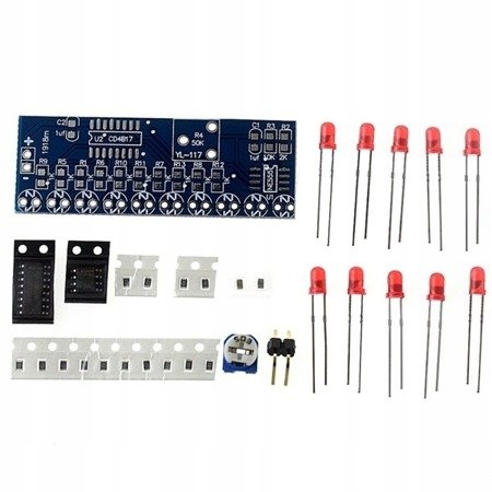 Moduł Led 'Płynące światło' NE555+CD4017 Kit