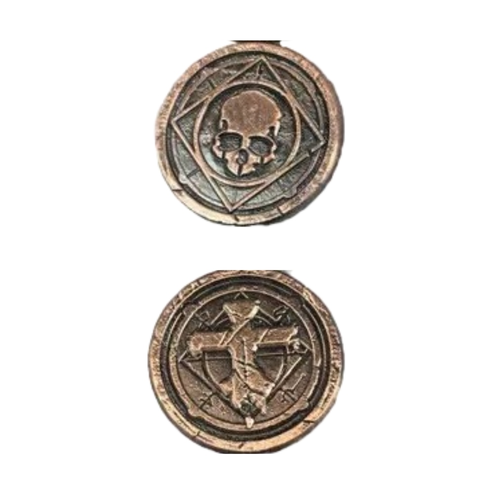 POTWORNA MIEDZIANA METALOWA MONETA 1 SZT LARP