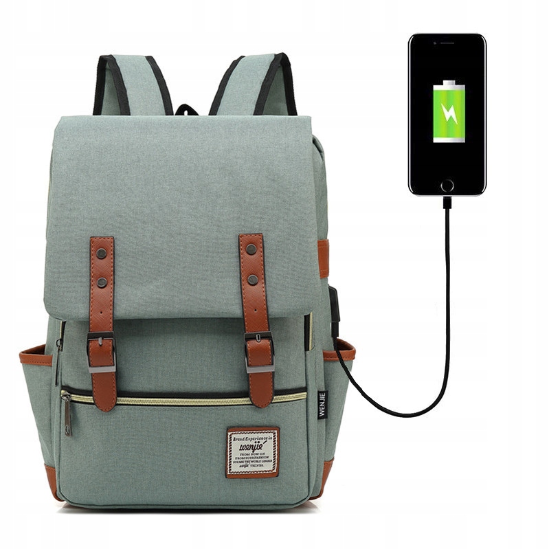 

Wro plecak Oxford na laptopa 15 jasnozielony Usb
