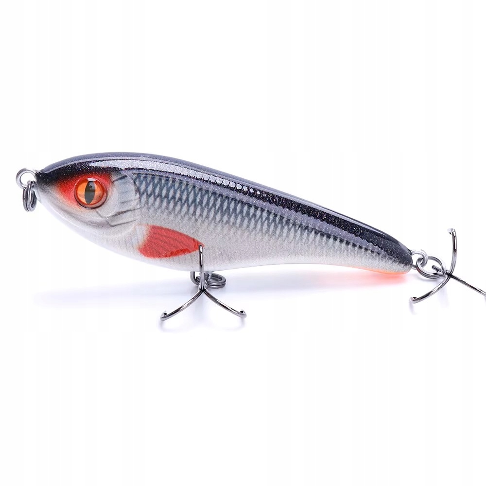 Przynęta Wobler Jerk Slim 10cm 30g Na Szczupaka i Okonia Srebrna Płoć