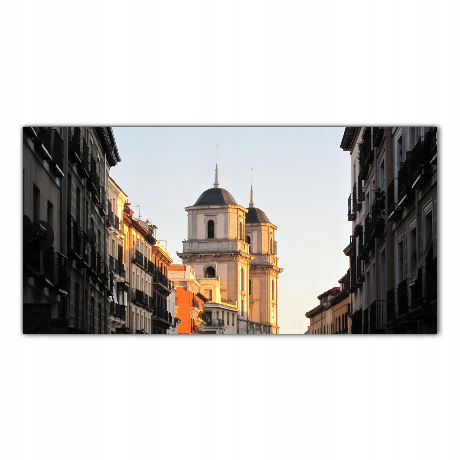 Kostel Madrid Město 140x70 Tvrzené sklo panel