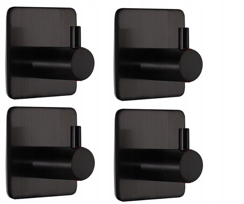 

4x Wieszak Samoprzylepny Haczyk Na Ręcznik Czarny