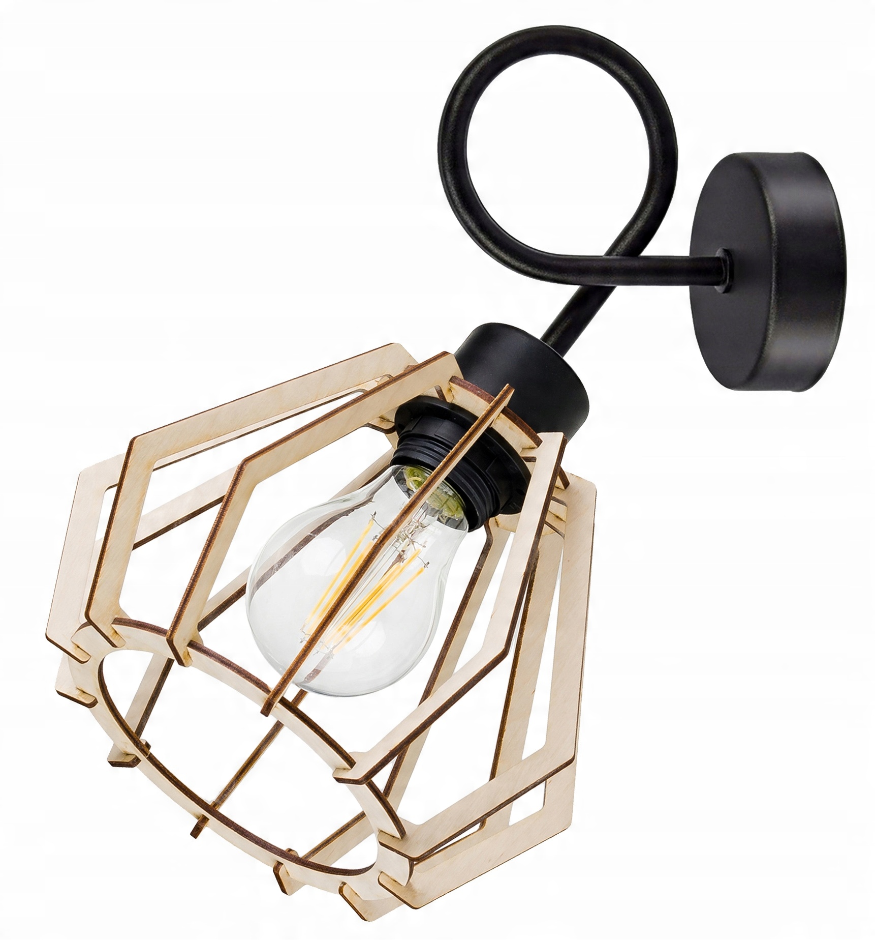 

Lampa Kinkiet ścienny stały loft Brylant Drewno