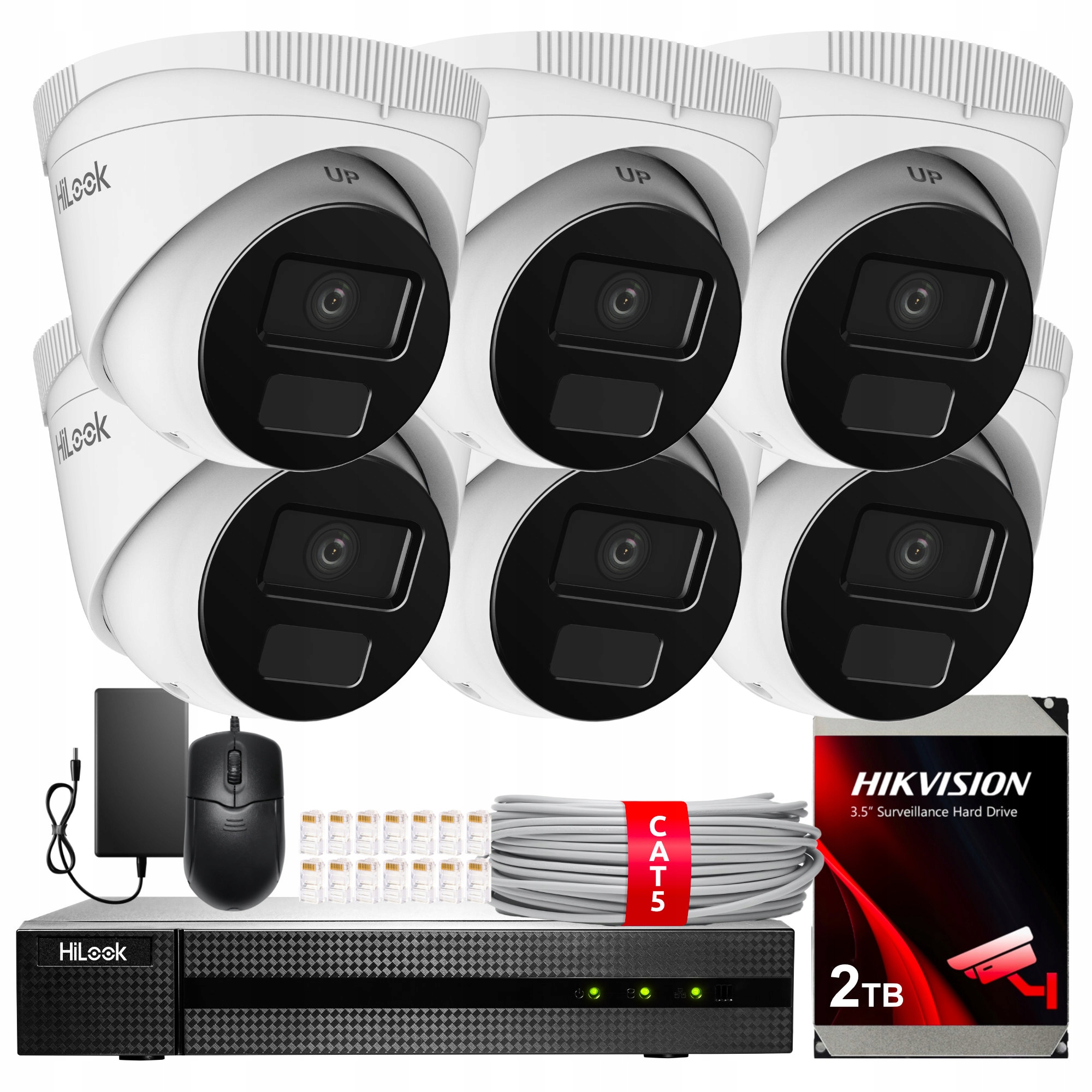 Zestaw Monitoringu 6 Kamer 4Mpx PoE Ip Aplikacja Hilook By Hikvision
