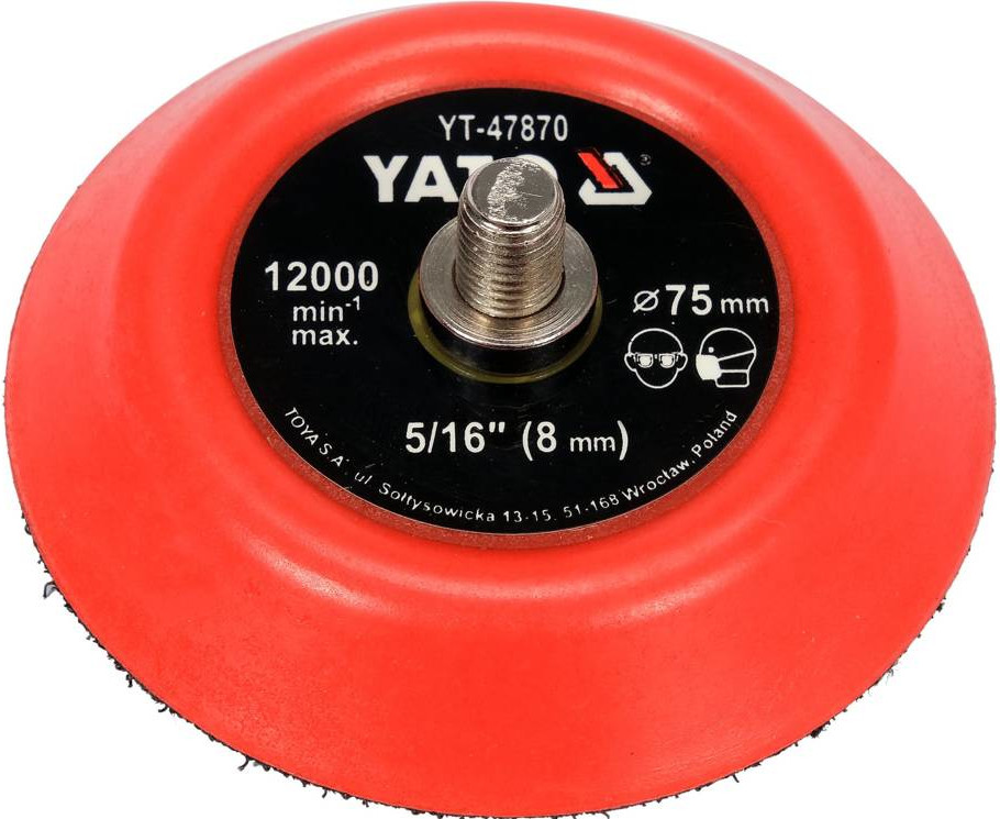 TALERZ POLERSKI 75MM TARCZA DYSK Z RZEPEM 5/16 Marka Yato