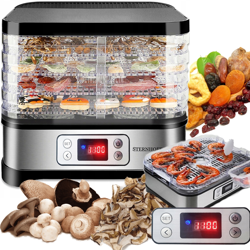 Sušička Hub Ovoce Zeleniny Potravinářských Bylin Velká 500 W 5 Sítek Regulace