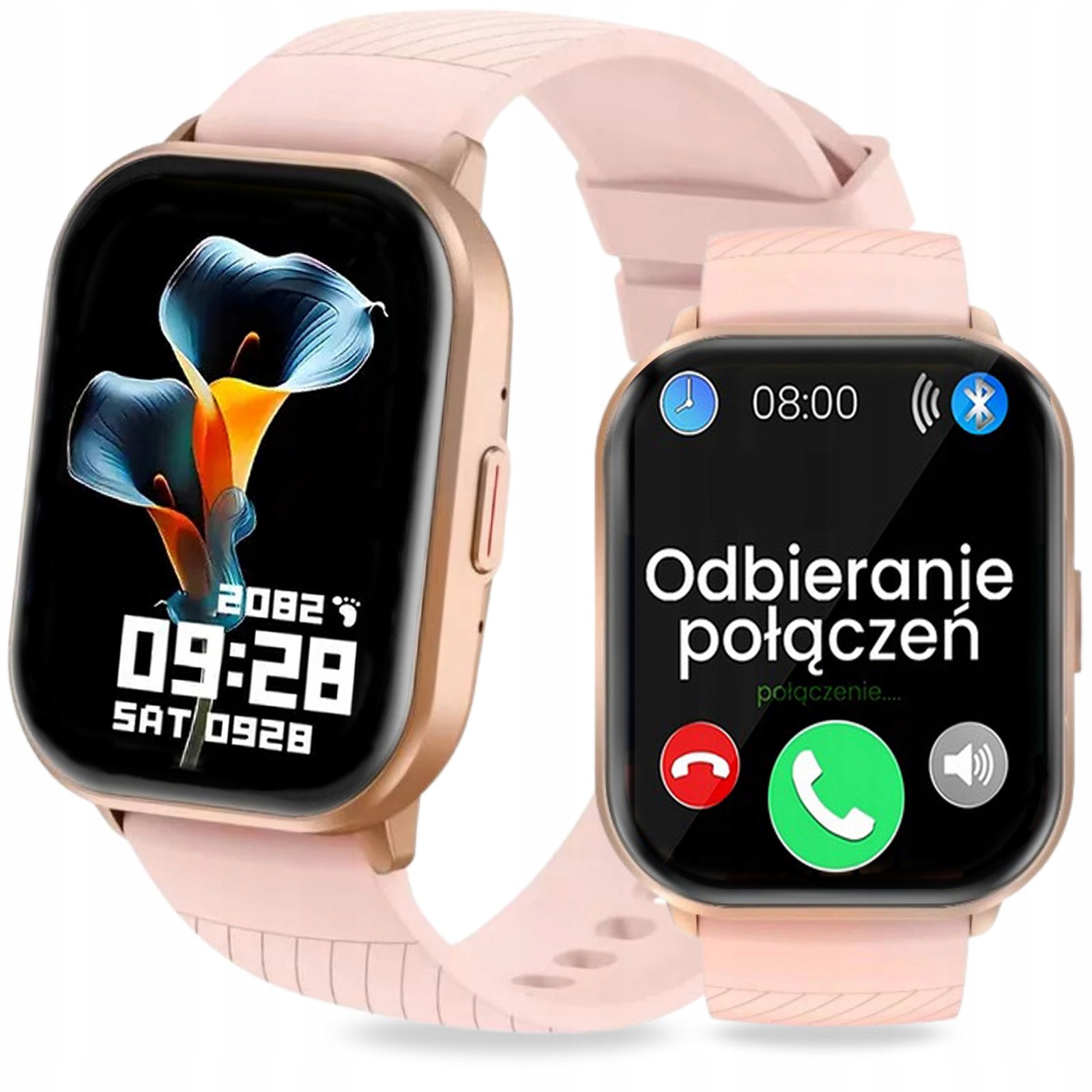 Dámské Chytré Hodinky Polské Menu Hovory Puls Tlak Sport růžové