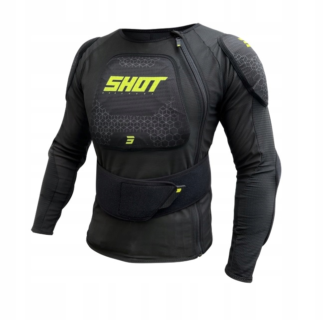 Prilba Shot Racing Airlight Chránič Tela čierna/fluorescenčná žltá 2XL