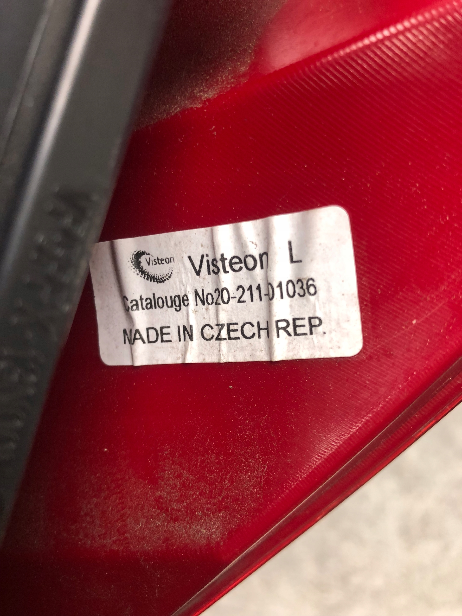 light left rear part VISTEON PEUGEOT 207 HB