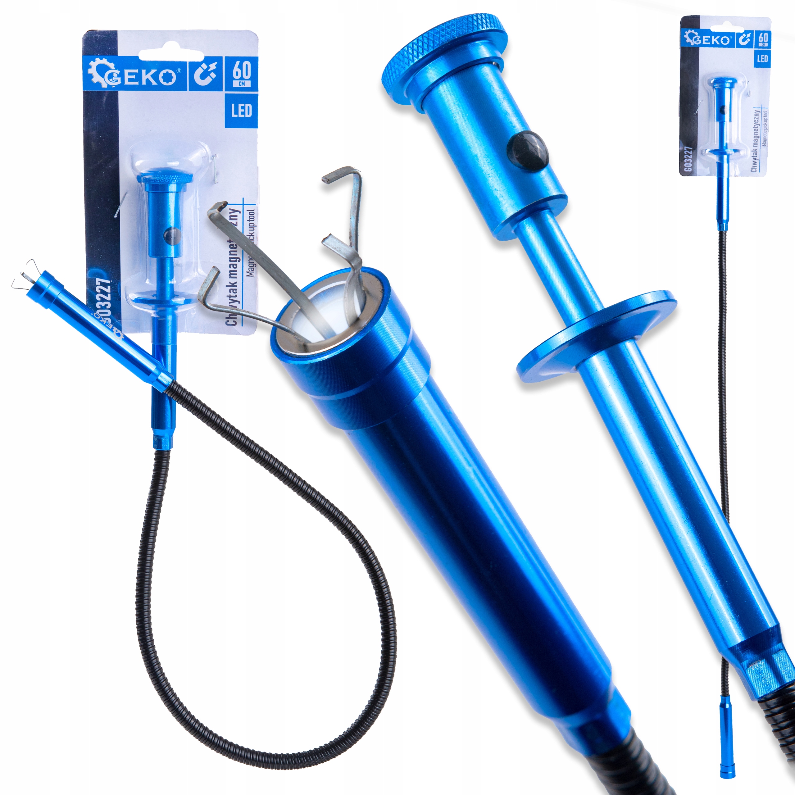 CHWYTAK ELASTYCZNY MAGNETYCZNY PAZURKOWY LED ŁAPKA 60 CM MOCNY MAGNES