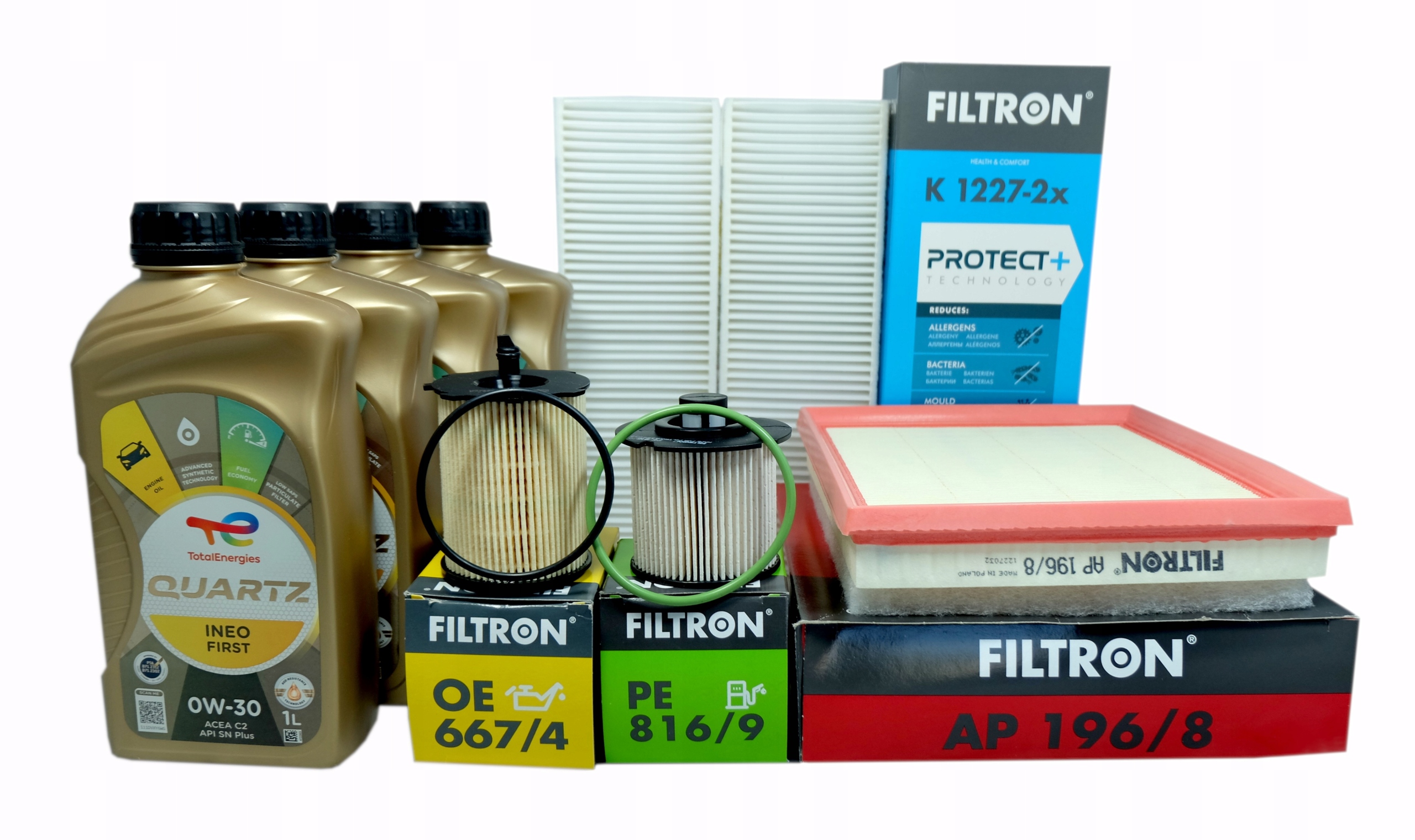 Citroen Berlingo 2 II 1.6 HDi 4x filtr Filtron olej 0w30 Total Ineo First