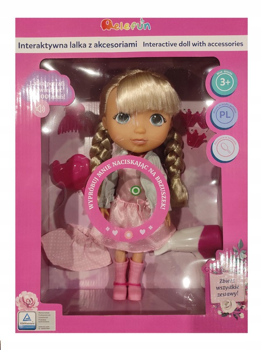 LALKA INTERAKTYWNA AKCESORIA ZESTAW MÓWIĄCA PL