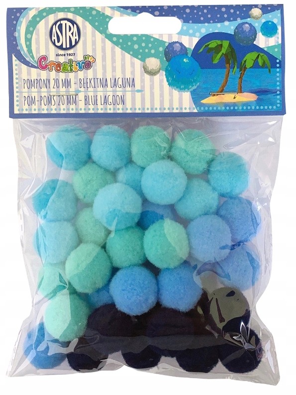 

Pompony dekoracyjne kreatywne Błękitna laguna blue