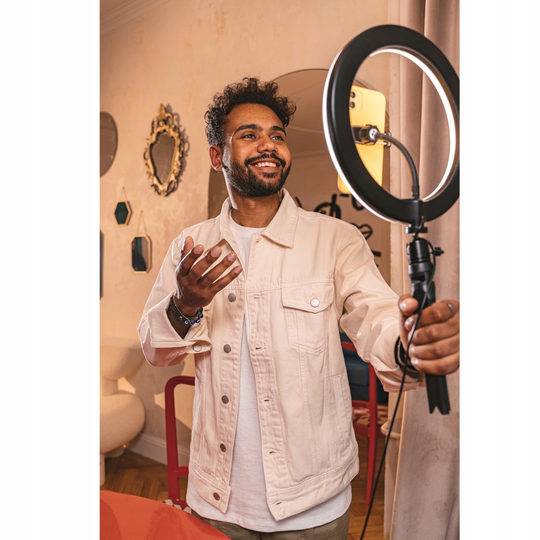 LAMPA PIERŚCIENIOWA 80W LED RING STATYW 220CM DUŻA Model L1