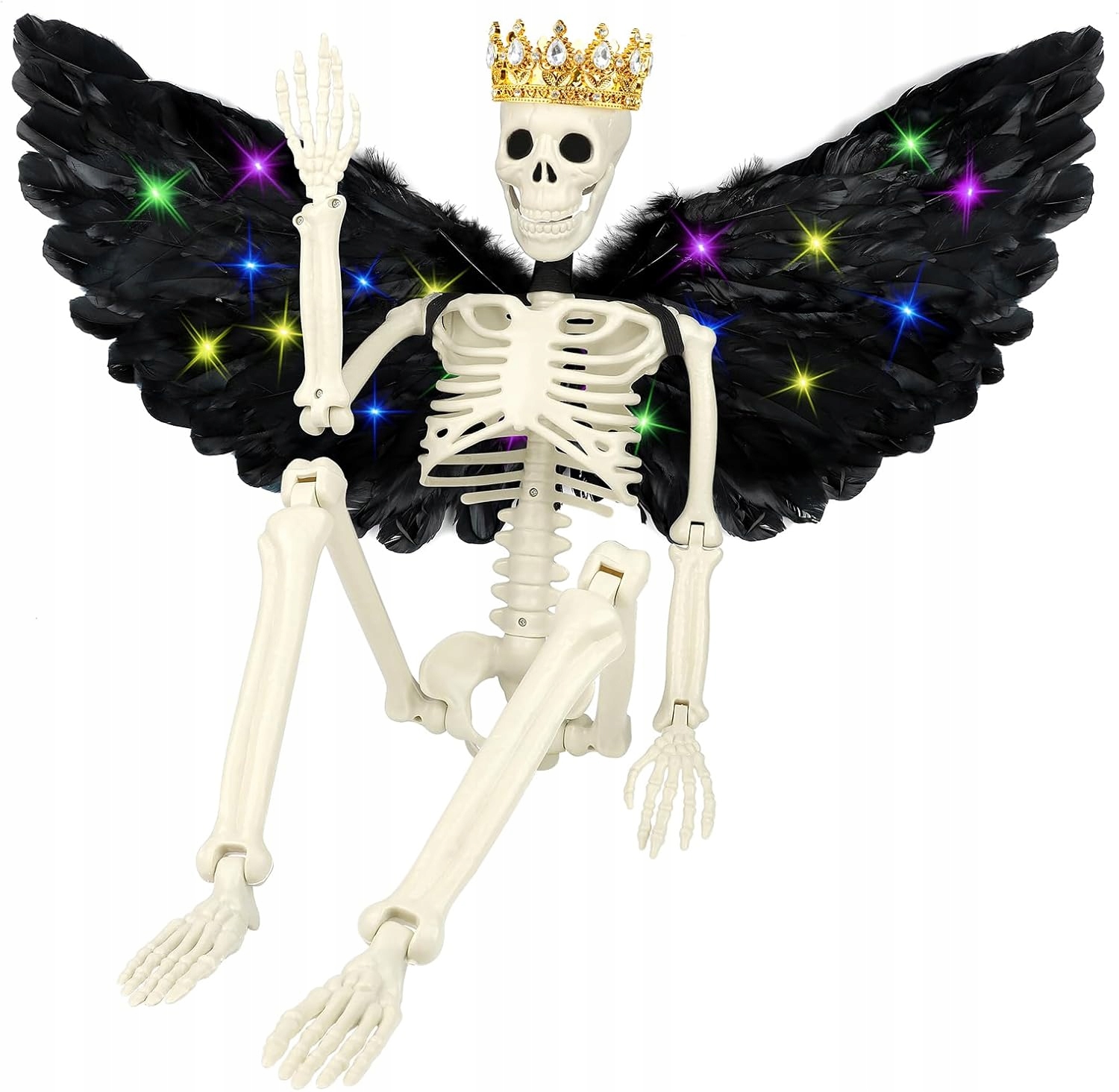 Szkielet Halloween 90 CM Ze Skrzydłami, Ruchome Stawy, Wisząca Dekoracja